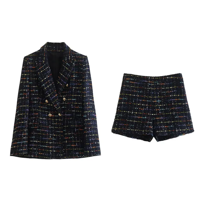 

Women Fashion Lapel Double Breasted Blazer Vintage Long Sleeve Office Lady Outerwear Chic Blazer Streetwear Clothing New