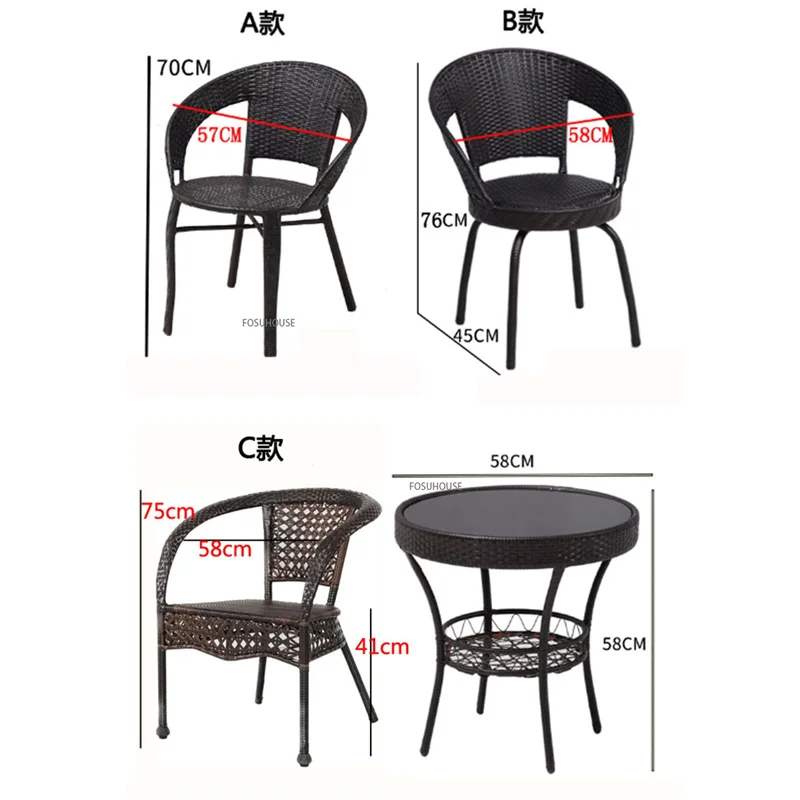 Description Picture 2 of itemOutdoor Garden Lounge Table Chair for Balcony Country House Household Coffee Table Waterproof Sunscreen garden Furniture Sets Z