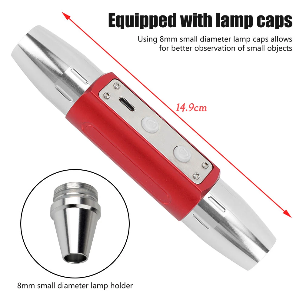 UV LED Flashlight Expert Jade Identification Torch 6LEDs White/Yellow/Red/Blue/365nm/395nm UV Flashlight Ultraviolet Gems Jewelry Amber Detector