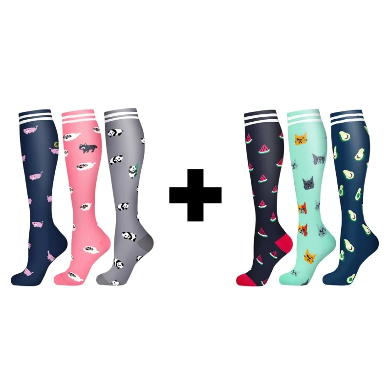 Compression Socks for Outdoor Sports - Calf Support & Swelling Relief (3 Pairs)