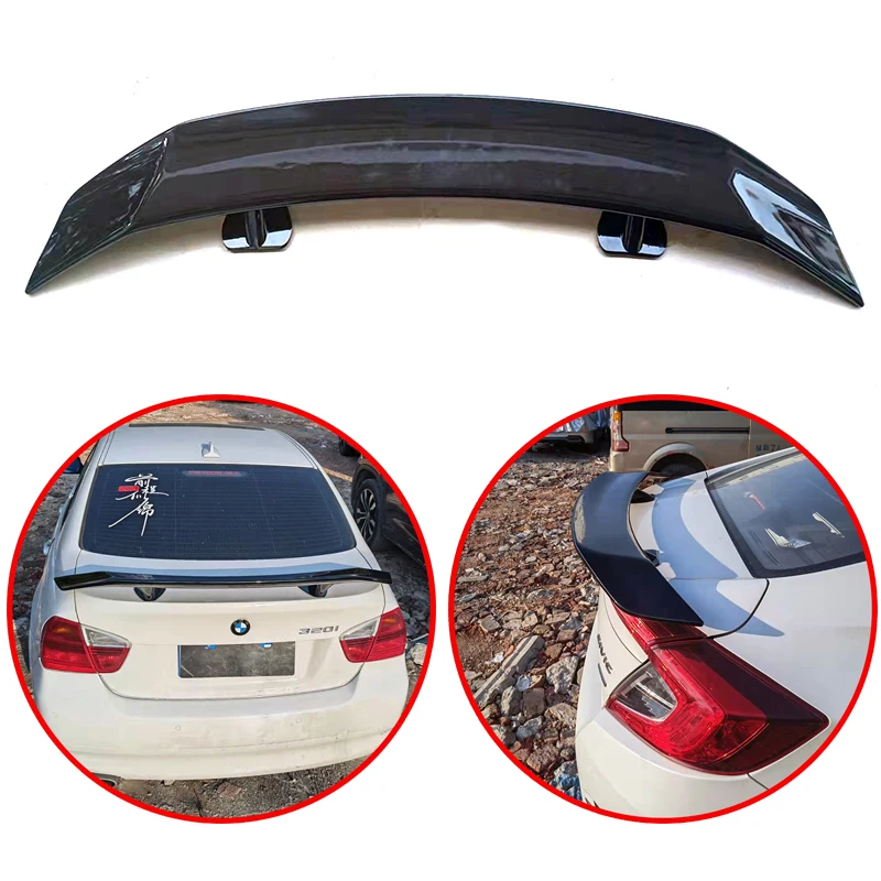 

Use Suitable For Most Sedan Saloon 135CM Universal ABS Spoiler Rear Wing Carbon Fiber Look Or Glossy Black Car body kit