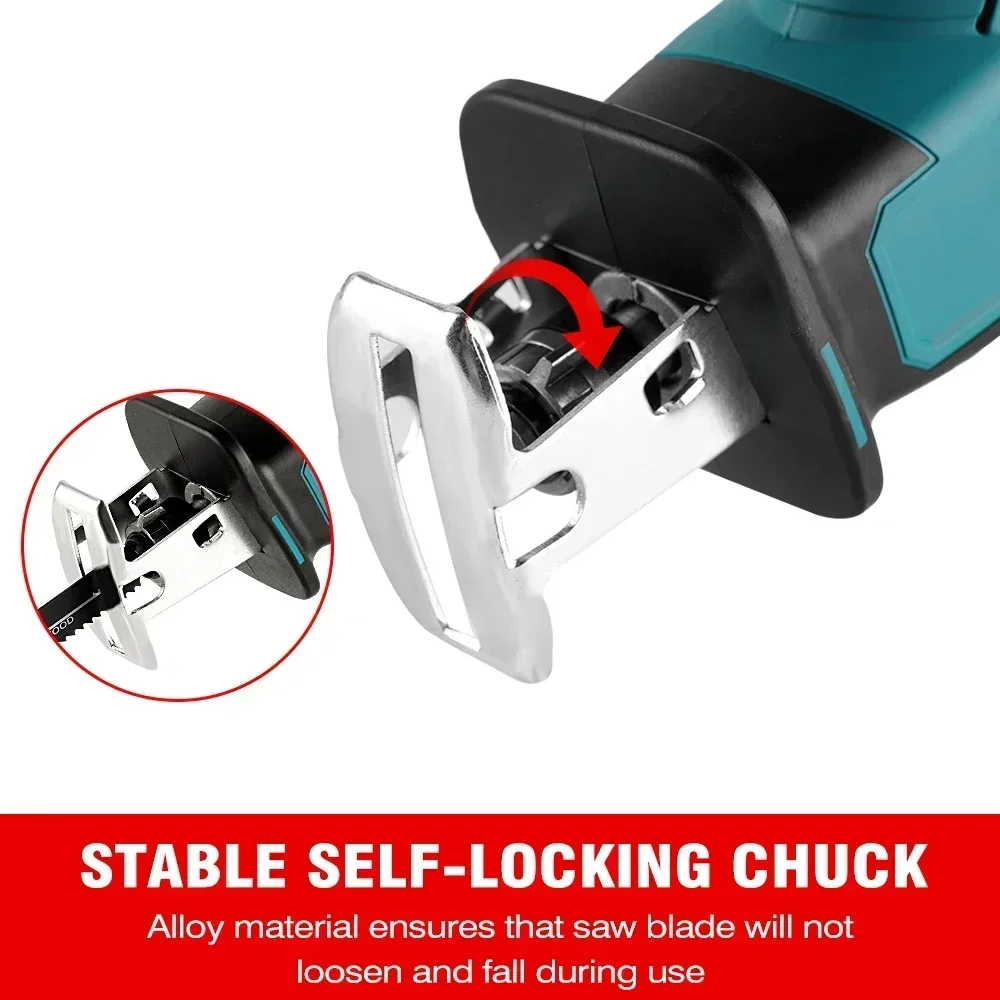 3600w 12000spm Brushless Reciprocating Saw Wireless Chainsaw Cut Saw Wood Cutting Tools With Sawblade For Makita 18V Battery 3