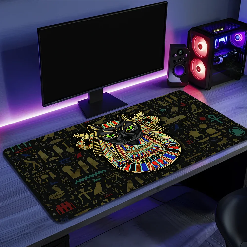 God Egyptian Cat Hot Durable Rubber Mouse Mat Pad Size For CSGO Game Player Desktop PC Computer Laptop 4