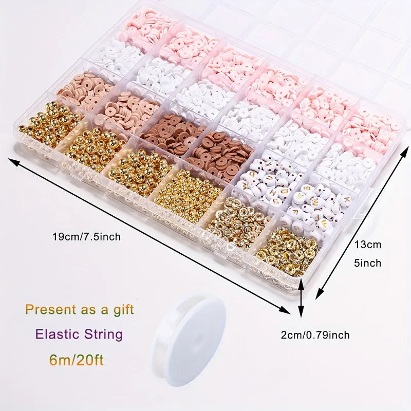 Style DIY Clay Beads Bracelet Making Kit Friendship Golden Letter Beads Kit for Jewelry Making Women Teen Girls Birthday Gift 4