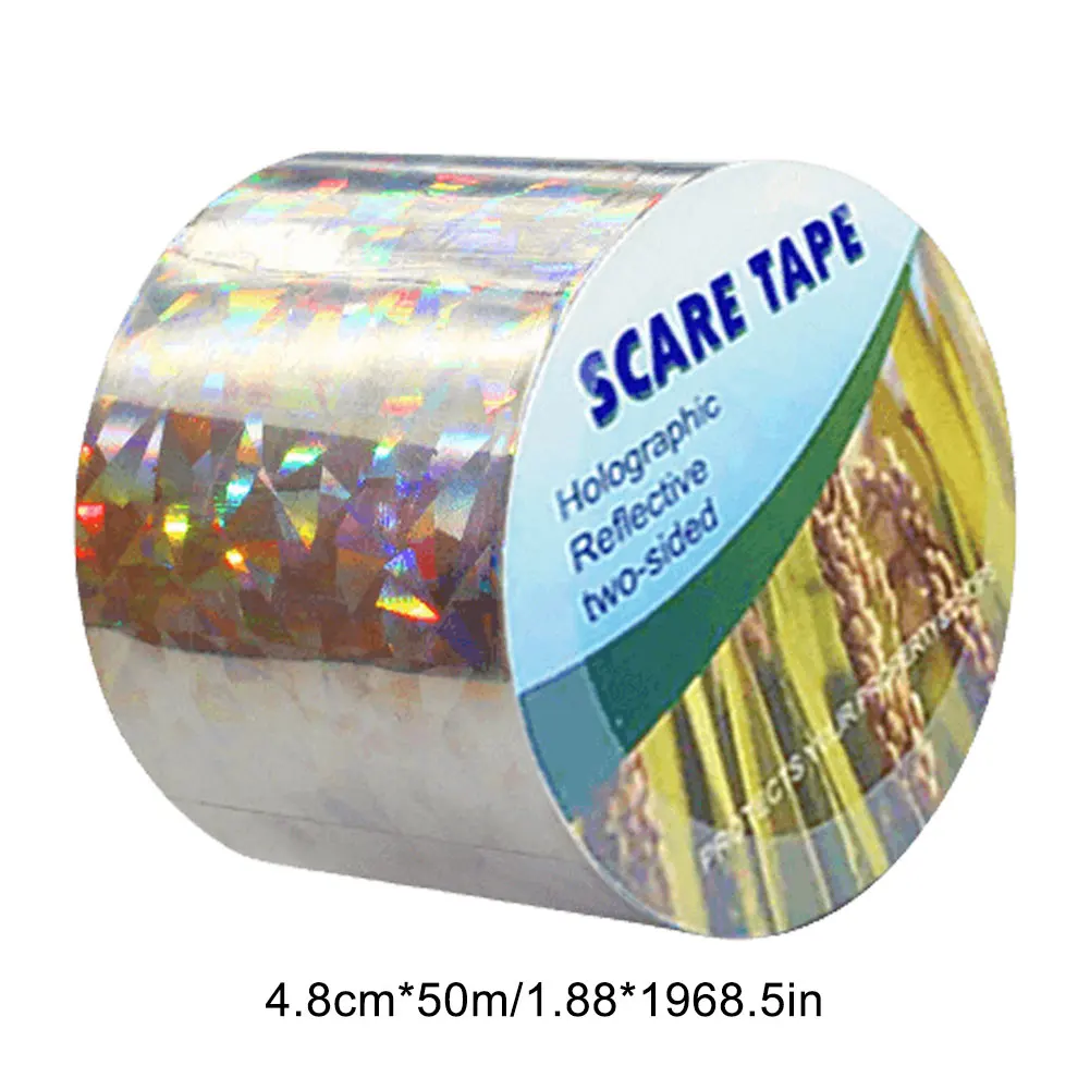 2.4cmx50m/4.8cmx50m Double Side  Bird Scare Tape To Stop Damage Roosting Mess Bird Repellent Ribbon Easy-Install Bird Tape