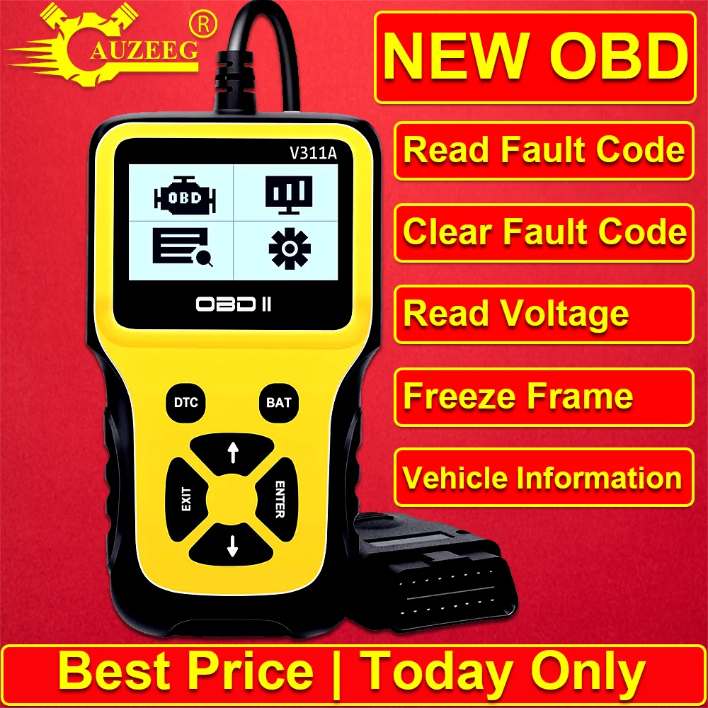 Сканер OBD2 для автомобиля считыватель кодов OBD II инструмент диагностики освещения