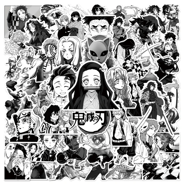Mixed Anime Adesivos para Crianças, Preto e Branco, Naruto, Demon Slayer,  DIY Decalques, Bagagem, Laptop, Telefone, Legal, Desenhos Animados, 10, 30,  50Pcs - AliExpress