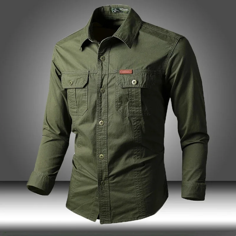 

Men's Spring Military Tactical Shirt Cotton Combat Army Shirts Male Autumn Long Sleeve Camisa Cargo Plus Size 5XL 6XL