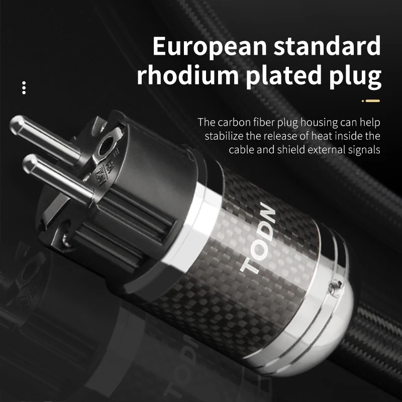 Todn Stromkabel Hifi Occ Audio kabel EU/US Vseries geschirmte Kohle faser Shell Connecter Amplificateur, Filter