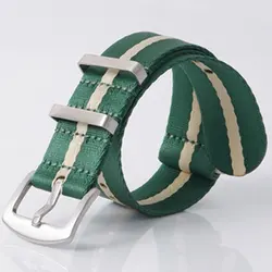 Premium Soft Nylon Watch Strap - Universal Sports Replacement Band - 20mm (CaiSe Green khaki)
