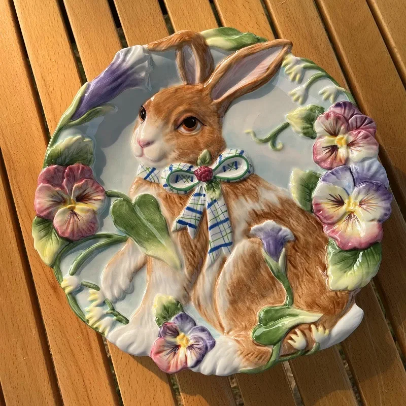 Ceramic Rabbit Teapot Coffee Cup American Hand-painted Idyllic Dinner Plate Sets Garden Afternoon Tea Set Kitchen Tableware