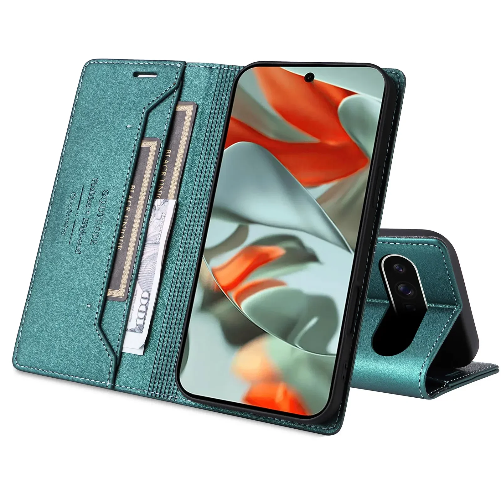 Luxury Business Leather Phone Case with Magnetic Flip Wallet and Card Slot