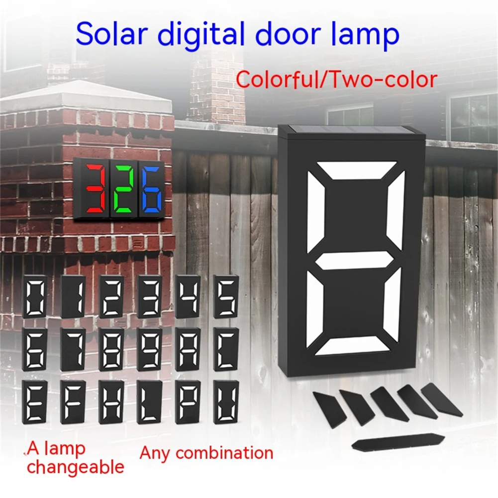 

6 LEDs House Number Solar Led Light IP65 Waterproof Super Bright Solar Powered Number Door Plate