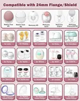 Flange Insert Compatible with Momcozy/Spectra/Medela/Elvie/NCVI/TSRETE/eufy/Lansinoh/XIMYRA Breast Pump 24mm Shields/Flanges 2