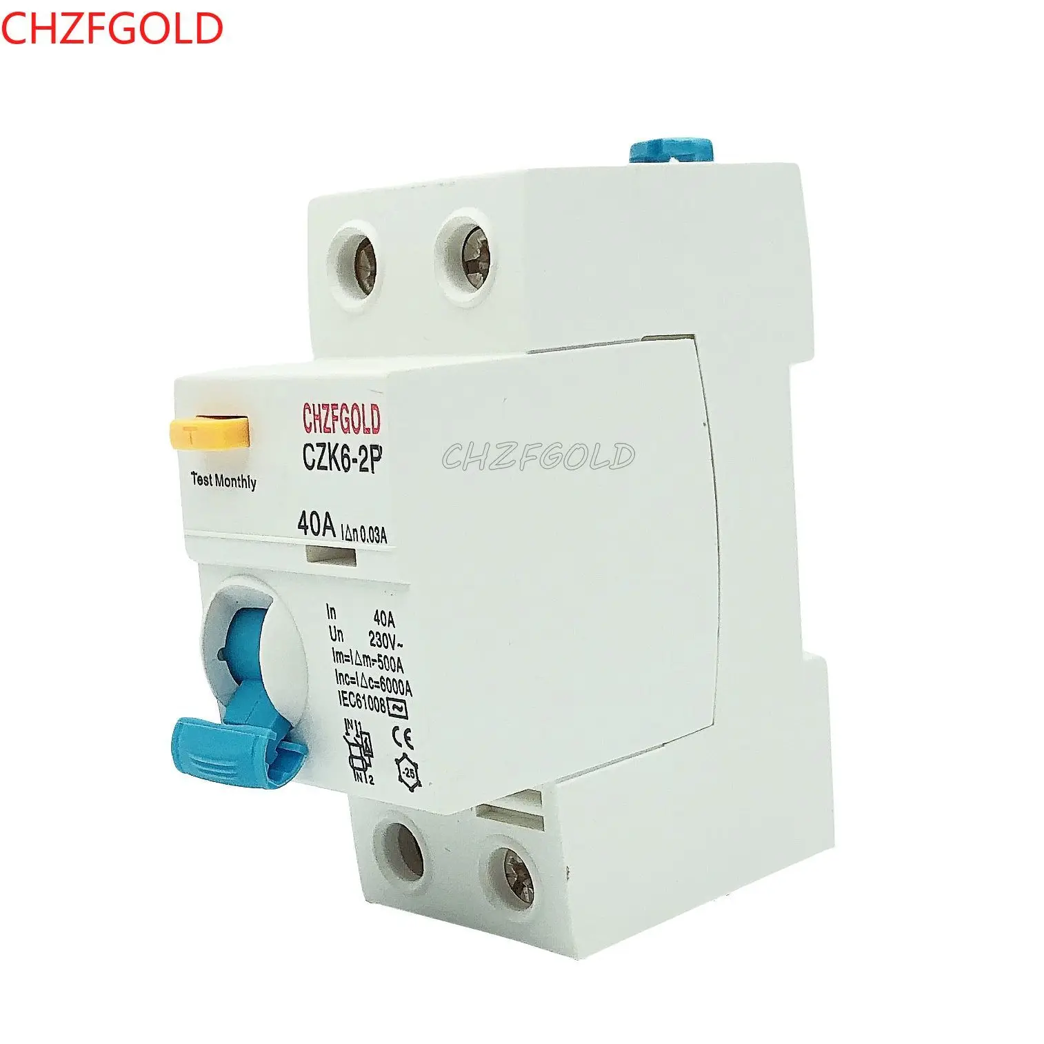 Type B Residual Current Circuit Breaker 1 Amp  Solar Panel    Power Surge Protector Chzfgold 4P Rccb 10Ka 1P+N 100A 30Ma
