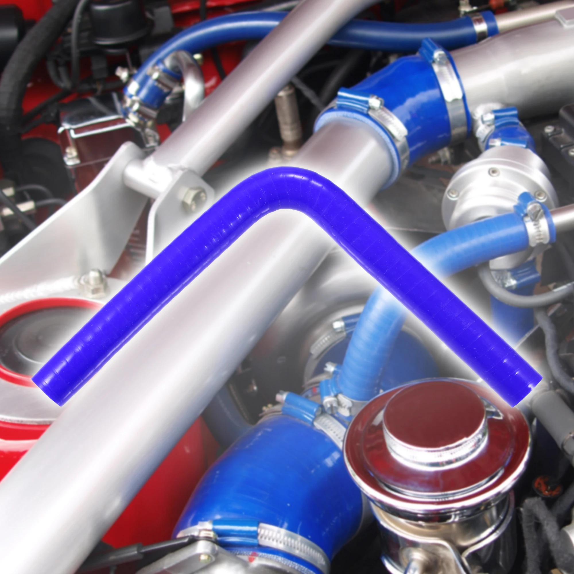 UXCELL 90 Degree 9.5/11/13/16/19/22/25/28/32/35/40/45/48/54MM Elbow Silicone Hose Coupler Intercooler Tube 150*150MM Blue silicone hose silicone hose connector