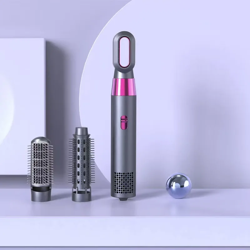 Hair Dryer Hot Comb Set 3 in 1 Mini Hot Air Comb Multi-function Hair Styling Brush Automatic Straightener Curler