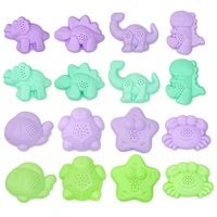 6PCS Beach Sensory Bucket Toy Cartoon Dinosaur Sand Plage Set Ocean Animal For Parent-Children Interactive Beach Water Play Toys 2