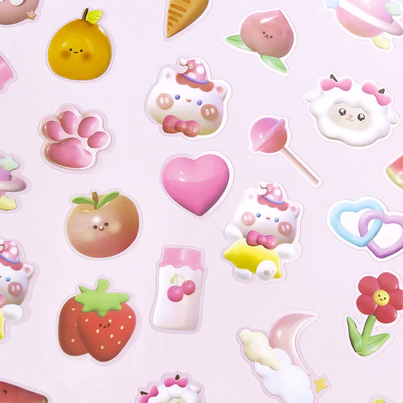 MOHAMM 40 шт PET стереоскопические Kawaii Мультяшные наклейки для скрапбукинга DIY