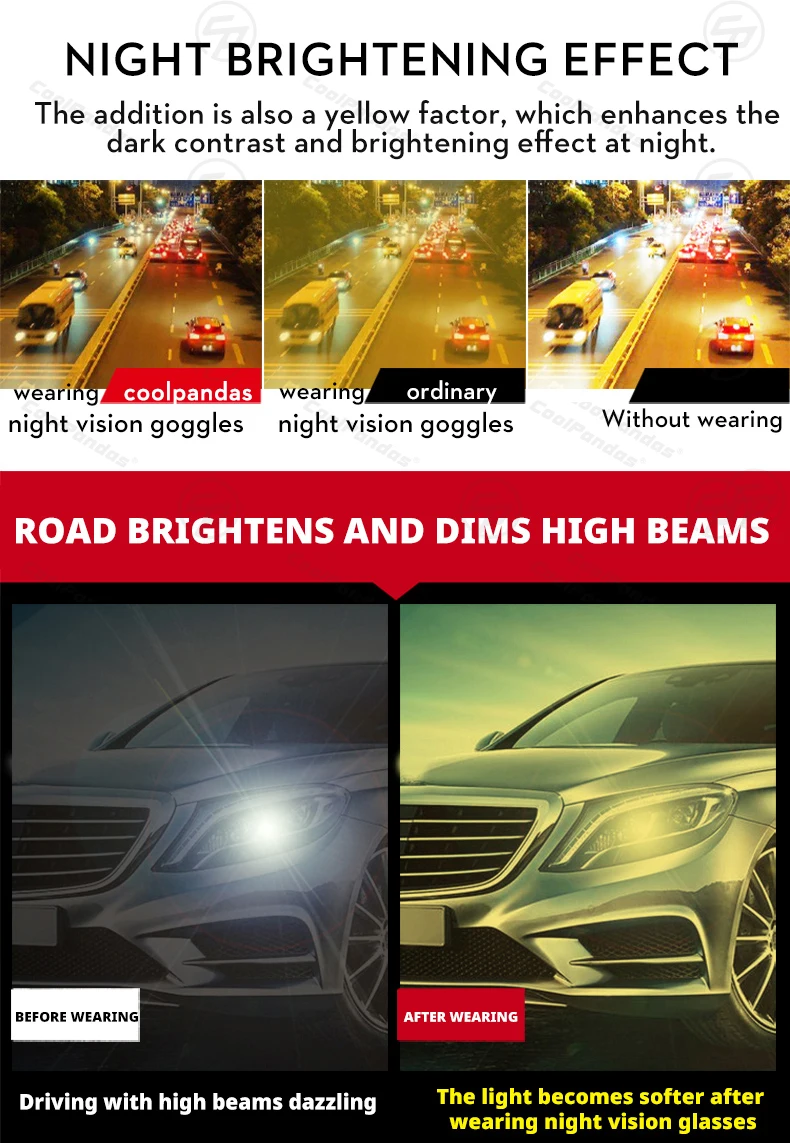 CoolPandas Männer Polarisierte Sonnenbrille Photochrome Gläser Für Fahren Anti-glare Brille zonnebril heren nachtsicht linsen – Detail 7