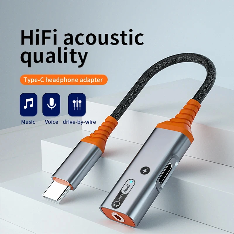 Усилитель для наушников 2 в 1 с разъемом для наушников типа C на 3,5 мм, Hi-Fi, DAC, 60 Вт, 32 бит, 384 кГц