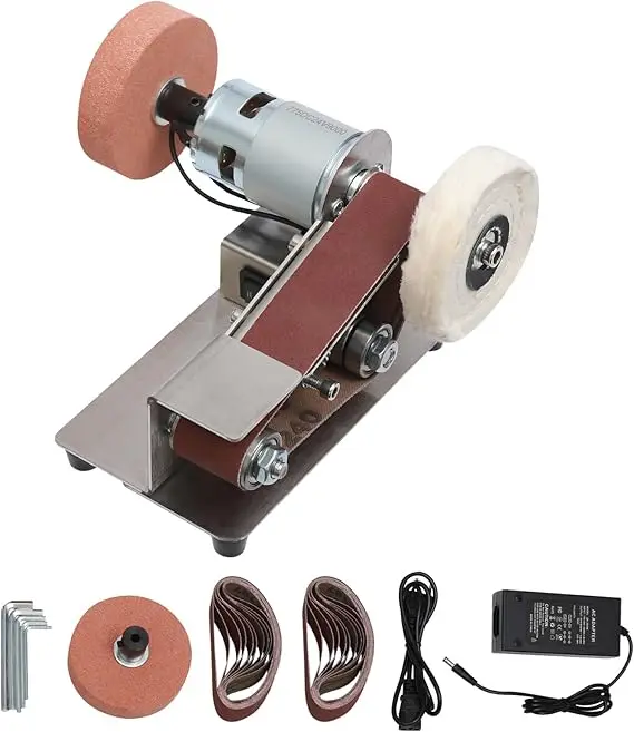 NEUE 7-Gang-verstellbare Poliermaschine 150 W elektrischer kleiner Bandschleifer 4500–9000 U/min, zum Schleifen von Edelstahl, Eisen, Holz – Detail 1