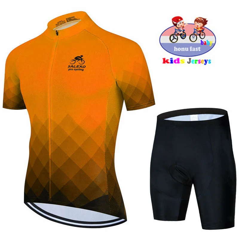 New 2023 Baby New Kids Short Sleeve Cycling Jersey Set Breathable