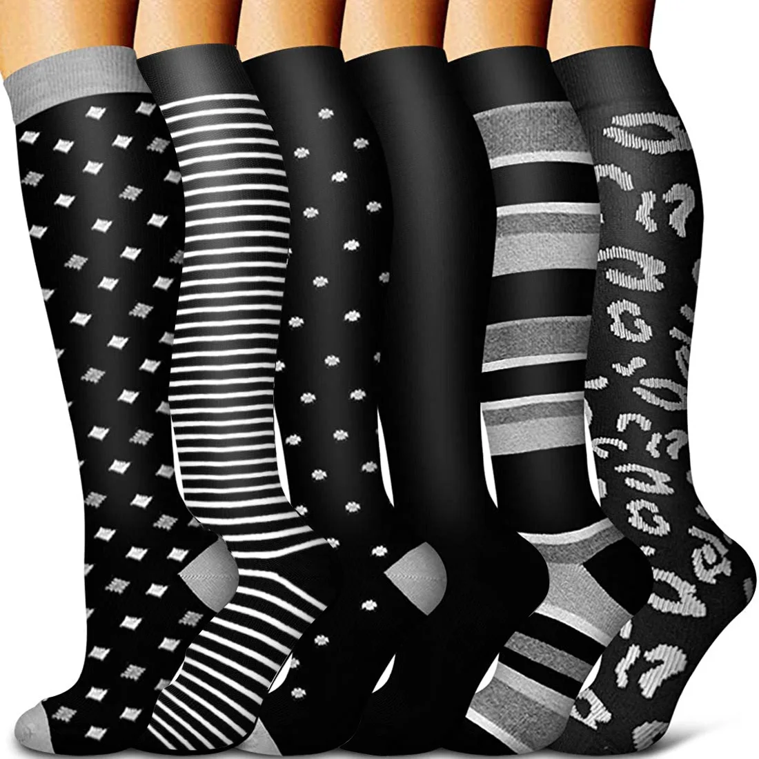 5 Pairs Women and Men Compression Socks Circulation Recovery Varicose Veins  Nursing Hiking Travel Running Sports Socks Men Gift - AliExpress