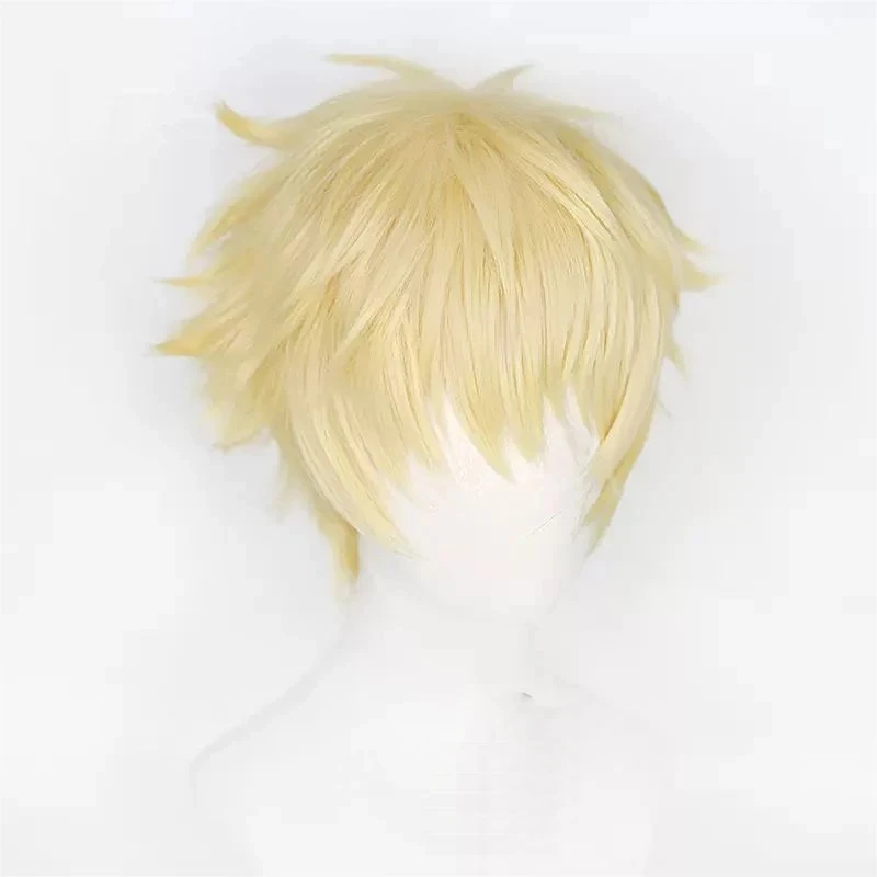 Shima Sousuke Cosplay Wig 2023 New Anime Skip and Loafer Cosplay Wig Golden Wigs Yellow Short Hair Men Blonde Hair Party
