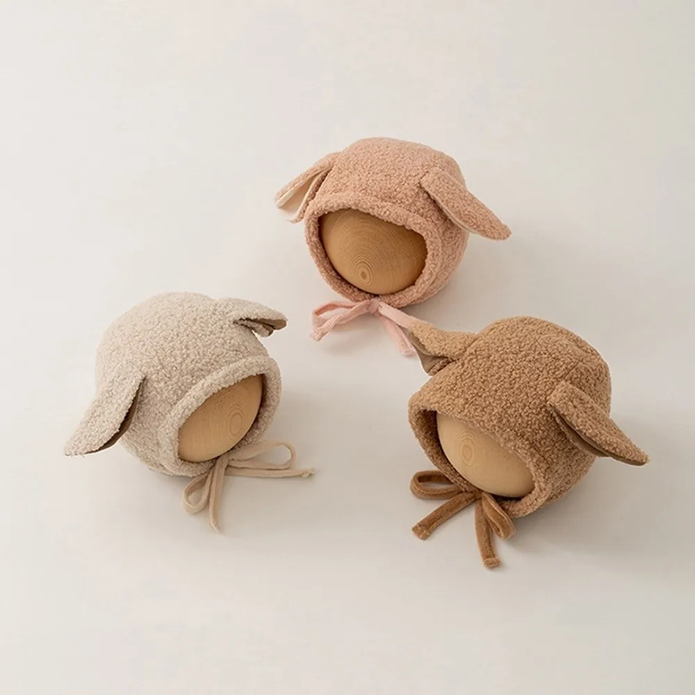 Lamb Fleece Baby Ear Protection Hat Beige Winter