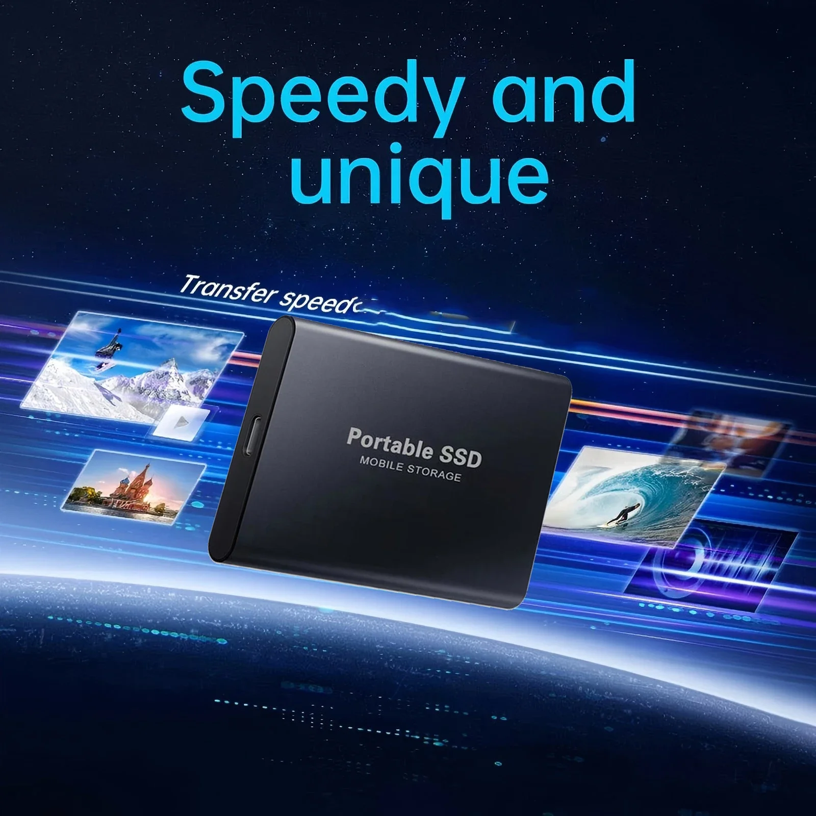 Anti-Shock Design SSD 2TB 4TBNew Portable External Hard Drive 16TB Mass Capacity Solid State Disk USB3.2 TYPE-C for Laptop PC