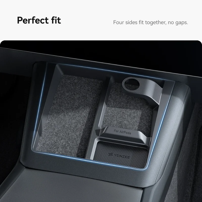Wireless Charging Stand for Tesla Model 3 Highland-Phone, Headphones, Watch, Wireless Charging Anti-slip Stopper
