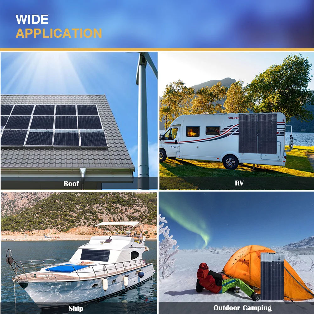 Solar Panel 12v flexible 140w 120w 100w 80w 50w home camper photovoltaic car boat balcony portable charger flexible