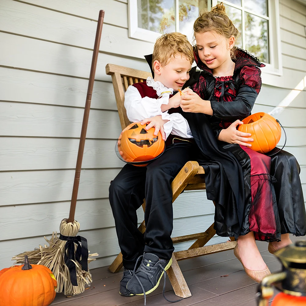 Halloween Electric Witch Broom Windproof Broom Ornaments Toys Lightweight Horror Broom Decoration Toy Scary Moving Decoration