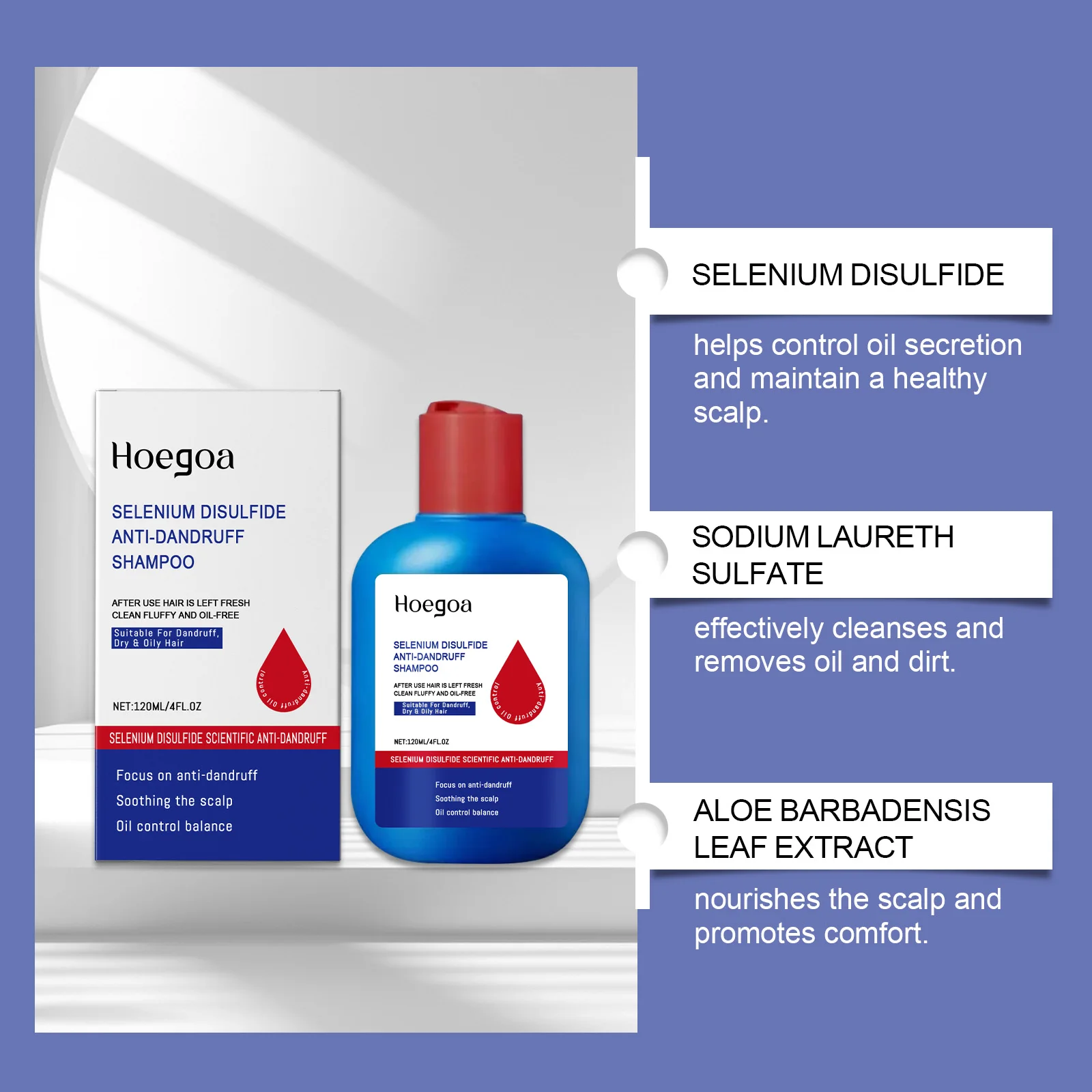 Selenium Sulfide Shampoo Deep Cleansing Remove Dandruff Reduce Scalp Itchy Balance Oil Strengthen Hair Roots Fluffy Hair Shampoo