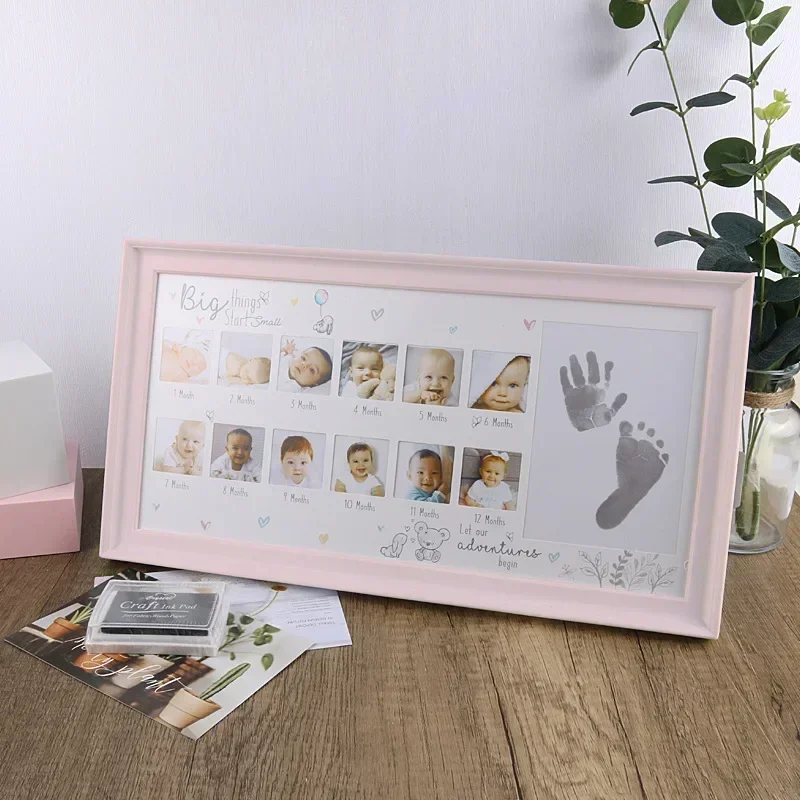 12 Months Newborn DIY Memories Ink Pad Photo Frame First Year Memorial Photo Frame Crafy Ink Baby Gift