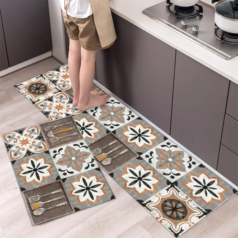 

Fashionable Simple Nordic Style Kitchen Floor Mat Household Carpet Long Strip Door Mat Modern Home Decor