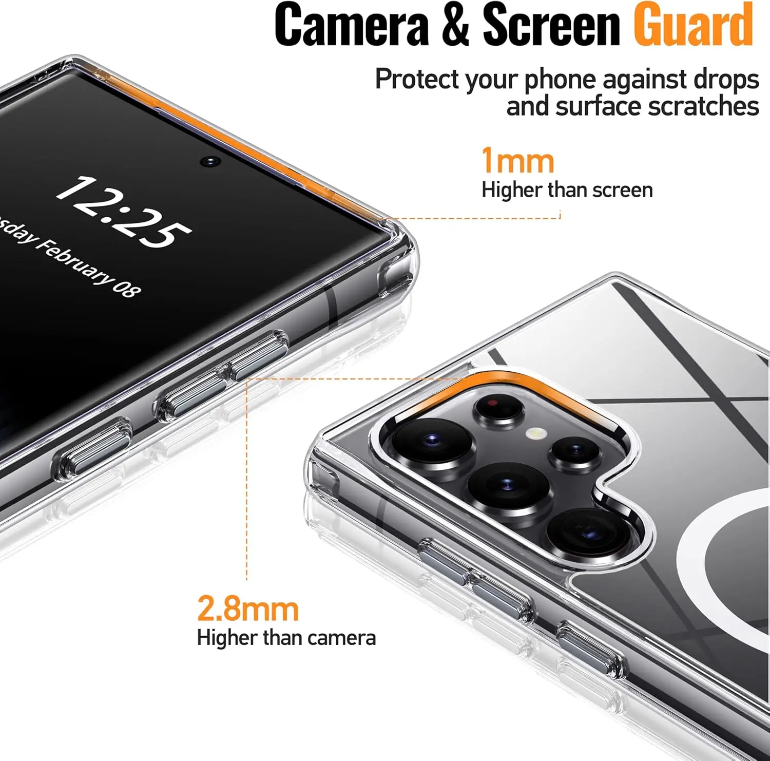 Crystal Clear Magnetic Phone Case with MagSafe Wireless Charging Protection