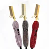 Custom Private Label Diamond Handle Electric Copper Hot Comb High Temperature Hot Hair Straightener for Wet Dry Curly Hair 2