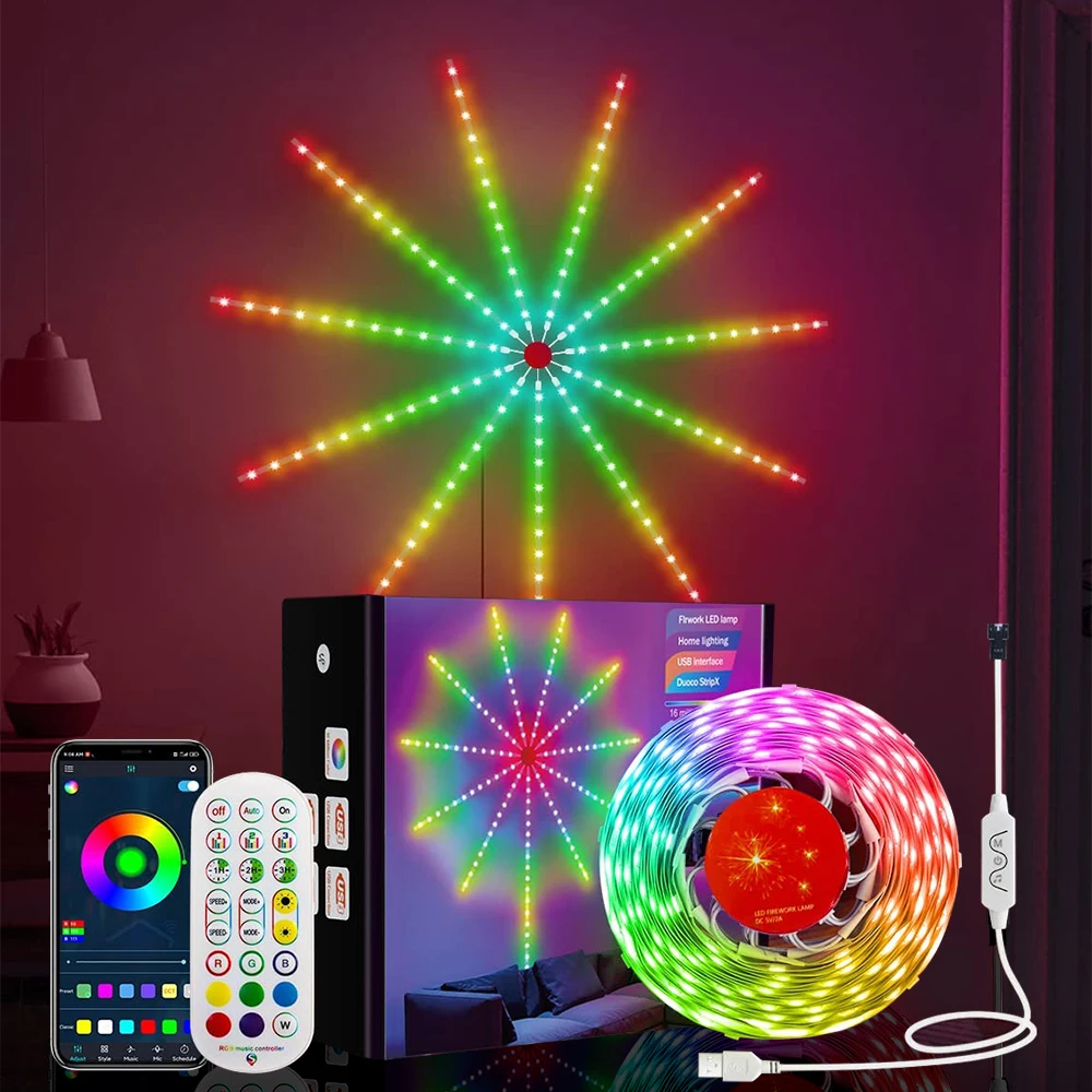 Firework, Music Sync, Bluetooth, RGB Changing Lights,