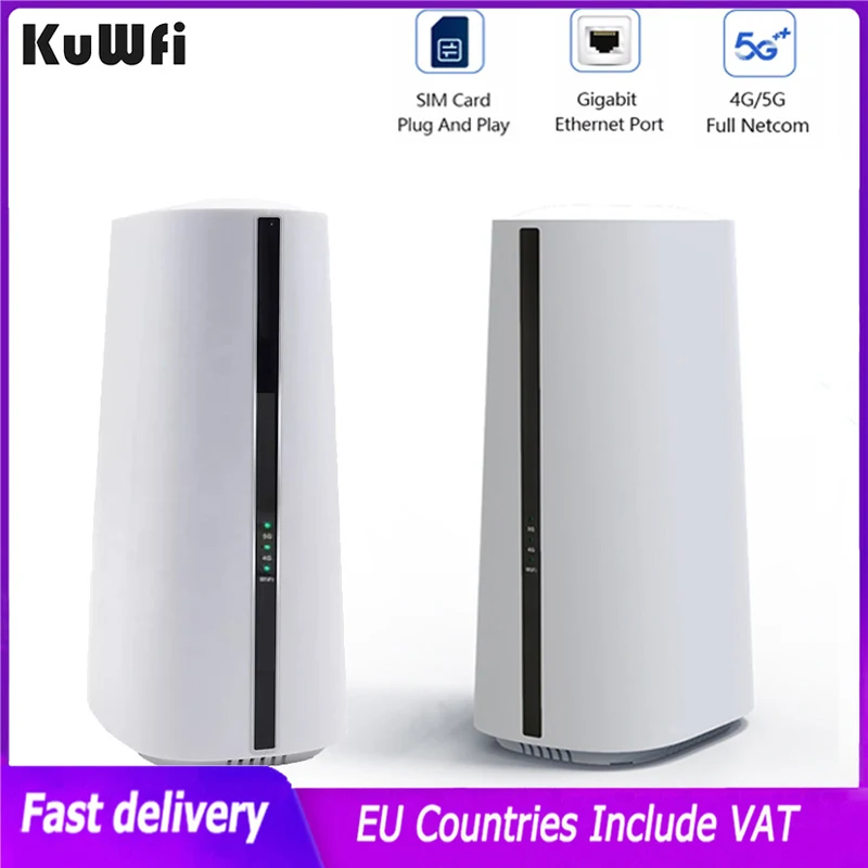 Kuwfi 5G Router 1200Mbps Sim Wifi Router 2.4G Cpe Modem Wireless Dual Band Gigabit Wifi Hotspot Extender Amplificatore Router 5Ghz
