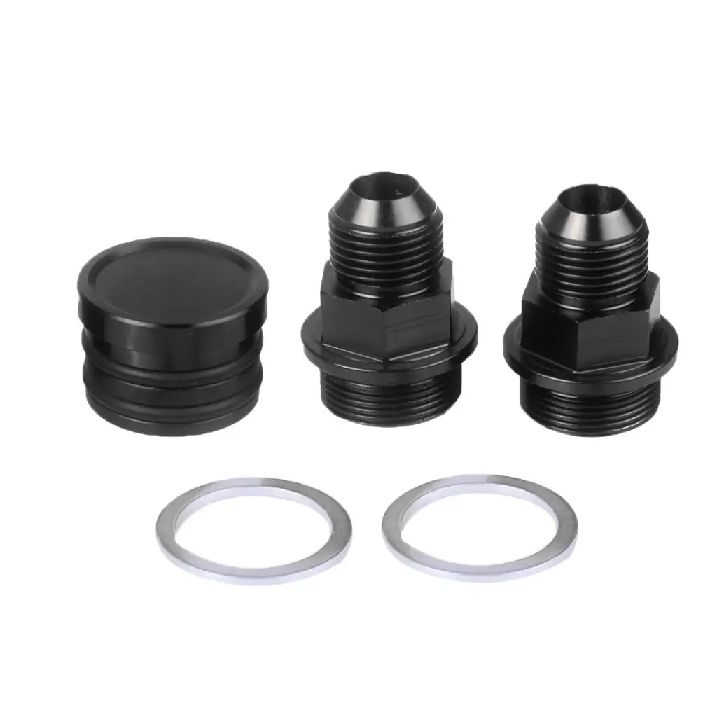 

BLACK REAR BLOCK BREATHER FITTINGS AND PLUG for B16 B18C CATCH CAN 10AN