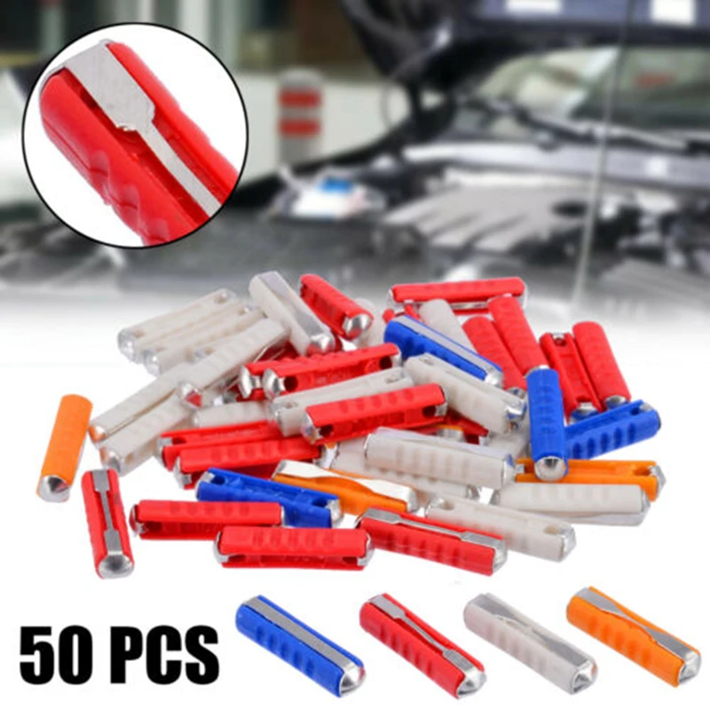 Auto Fuses Classic Car Ceramic Continental Torpedo Style Fuse Kit Set Protect Circuits Accessory Replacement 50Pcs