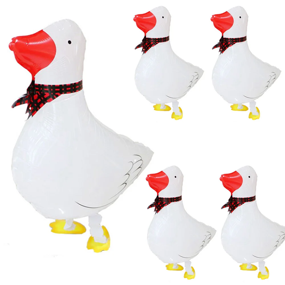

5pcs Farm Party Decorations Walking Animals Balloons White Duck for Kids Children Birthday Party Baby Shower Decor