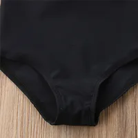 2-7 Years Kids Girls Swimwear Flower Backless Children Swimwear White Black Swimsuits For Girls Kids Beach Bathing Suits 6