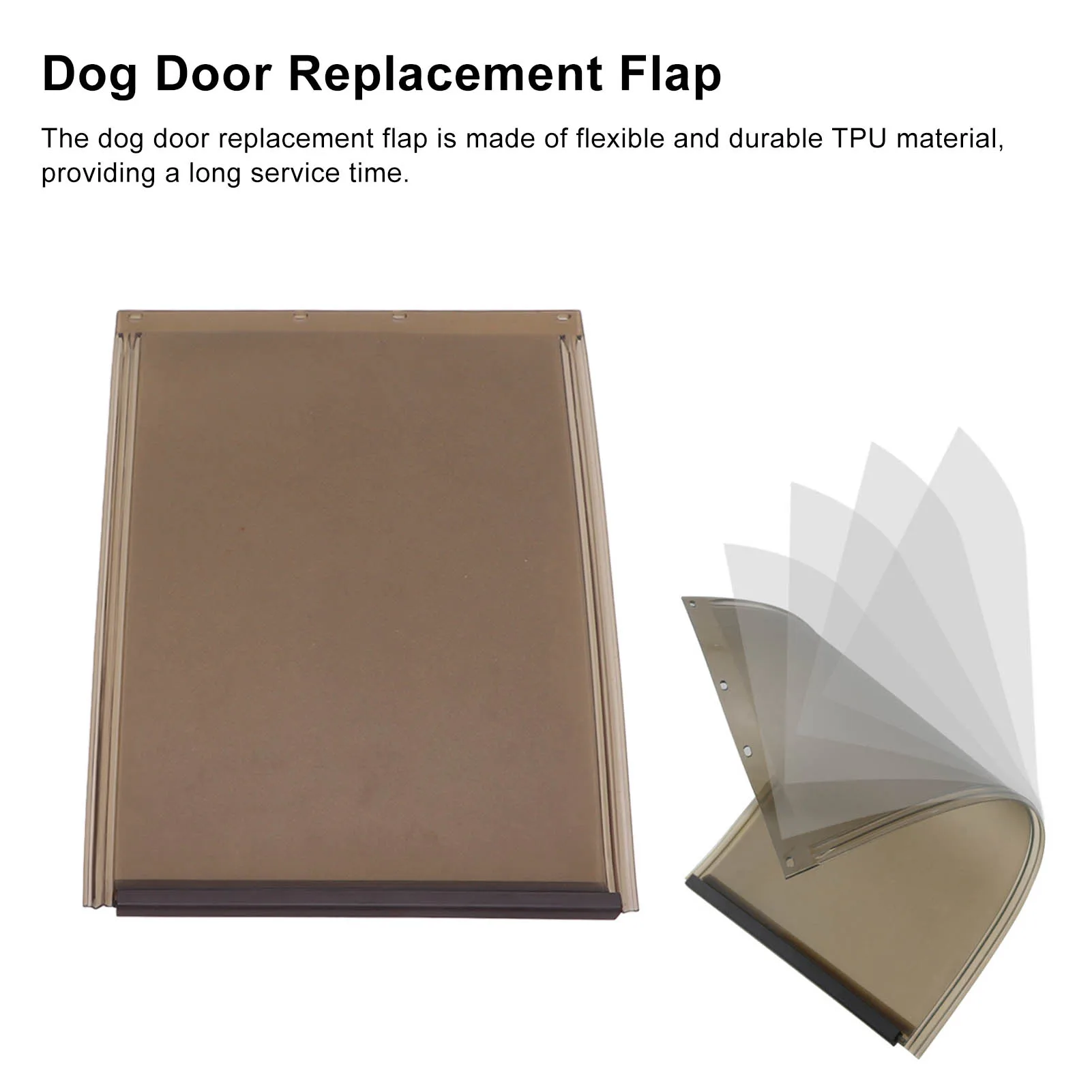 Dog Door Flap Impact Resistant TPU Dog Door Replacement Flap For Aluminum Pet Plastic Pet DoorL 25.6x42.5cm / 10.1x16.7in