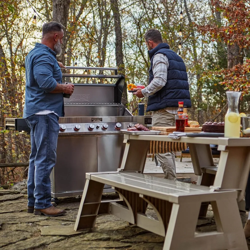Grills 6-Burner Convertible Natural Gas Smart bbq Grill Stainless Steel Denali 605 with Rotisserie Kit 6
