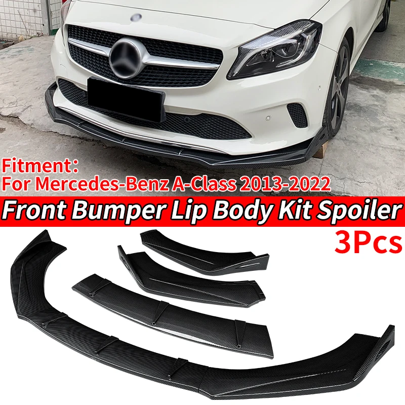 Carbon Fiber Look ABS Accessories Car Front Bumper Splitter Lip Body