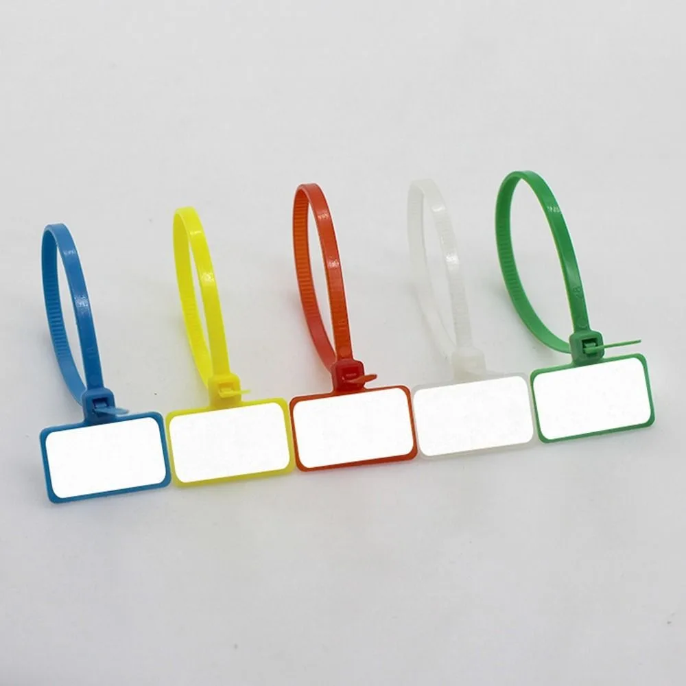 Sourcing Map Nylon-Kabelbinder Mit Etiketten – 100 Stück, Selbstschließend, 150 Mm, Blau
