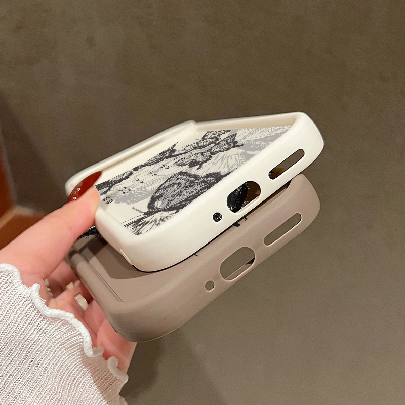 Elegant Black Butterfly Pattern Shockproof TPU Phone Case